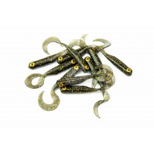 Gumy Great Fish GF1 twister (49mm) kolor Black/gold - 10szt.