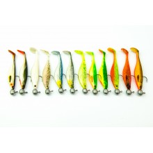 Zestaw  ShadTeez 7cm 4g 12szt kolor MIX + główki jigowe