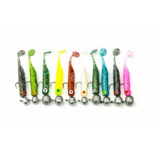 Gumy Great Fish GF1 (49mm) MIX 10szt. + główki jigowe