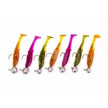 Gumy Perch Professor Fluky Shad 5cm MIX7szt.+ gł. jigowe